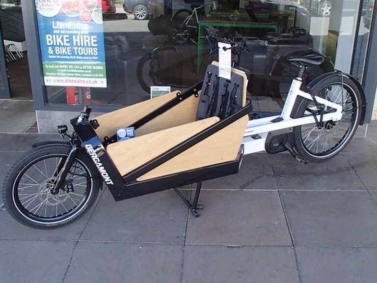 Cargo E Bike 2 Cargo hire bike for Rent at Bike Wales